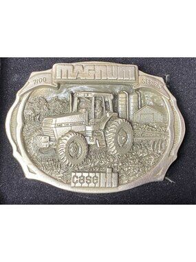 Case IH 7100 Series Magnum 7140 Tractor Pewter Belt Buckle 1987 Limited Ed W/Box